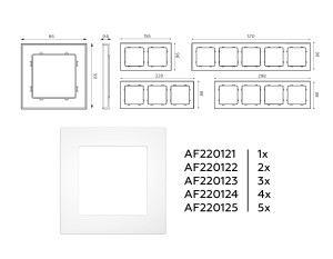Рамка 4 местная пластик, Белый матовый, ALFA Techno Ambrella Volt AF220124