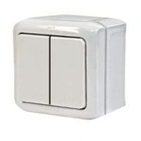 Выключатель 2 клав. герметичный IP44, белый, Quteo Legrand 782302