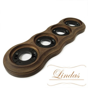 Рамка 4 местная деревянная 98x240 на бревно, Бук винтаж, Lindas 25962 Рамка 4 местная деревянная 98x240 на бревно, Бук винтаж, Lindas 25962