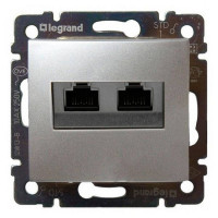 Розетка 2ая компьютерная RJ45 Cat. 6, алюминий, Valena Classic Legrand 770243