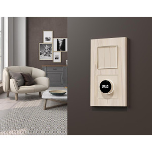 Лицевая панель терморегулятора теплого пола электронного, Бежевый матовый, ALFA Quant Ambrella Volt AP3258