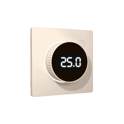 Лицевая панель терморегулятора теплого пола электронного, Бежевый матовый, ALFA Quant Ambrella Volt AP3258