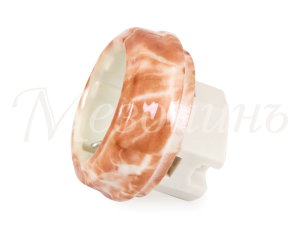 Ретро розетка фарфоровая с 3/К без рамки, Янтарный мрамор, ТМ МезонинЪ GE70301-21K