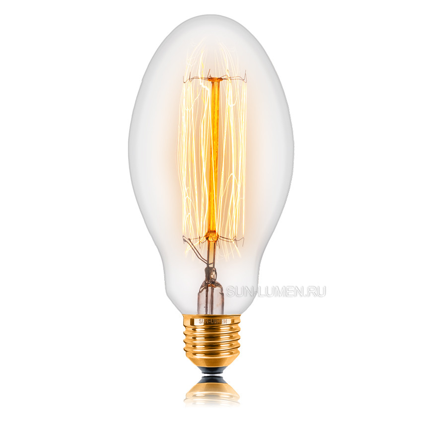 Ретро лампа накаливания E75 F2 60Вт Е27, прозрачная Sun Lumen 053-419