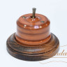 Выключатель керамика тумблерный 1 кл. перекрестный, орех с бронзовой ручкой Lindas 34626-B