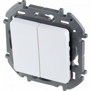 Выключатель 2 клав.,  белый, INSPIRIA Legrand 673620