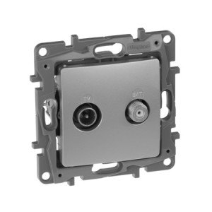 Розетка телевизионная TV-SAT, алюминий, Etika Legrand 672457