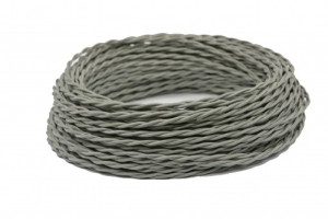 Ретро кабель витой 2x0,75 серый (бухта 50 м.), Interior Wire ПРВ2075-СЕР