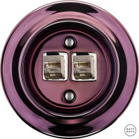 Розетка комп. фарфоровая RJ45 cat.6е, фиолетовый металлик, Katy Paty PEMAGsCat6a 