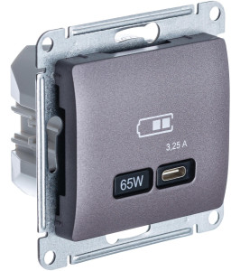 Розетка USB для быстрой зарядки, тип C 65ВТ, Сиреневый туман, Glossa SE GSL001427
