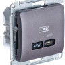 Розетка USB для быстрой зарядки, тип C 65ВТ, Сиреневый туман, AtlasDesign SE GSL001427