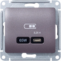 Розетка USB для быстрой зарядки, тип C 65ВТ, Сиреневый туман, AtlasDesign SE GSL001427