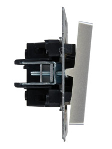 Выключатель 1 кл. проходной с подсветкой, Алюминий, Brite IEK BR-V12-1-10-K47