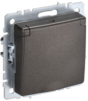 Розетка c З/К с крышкой, влагозащищенная IP44, Бронза, Brite IEK BR-R16-16-44-K45