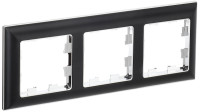 Рамка 3 местная, Хром/Черный, Brite IEK BR-M32-12-2-K23