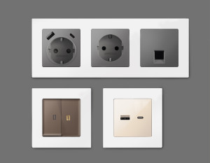 Рамка 5 местная пластик, Белый матовый, ALFA Techno Ambrella Volt AF220125