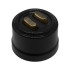 Выключатель пластик кнопочный 2 кл., Черный, ручка Бронза, Bironi B1-222-23-B