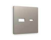 Лицевая панель розетки USB для быстрой зарядки тип A+C, Серо-бежевый матовый, ALFA Quant Ambrella Volt AP3710