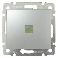 Выключатель 1 клав. проходной с подсветкой, алюминий, Valena Classic Legrand 770203