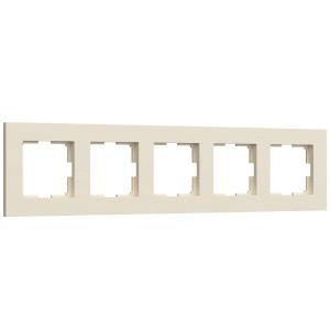 Рамка 5 местная пластик, Айвори матовый, Slab Werkel W0052962