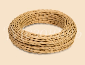 Ретро кабель витой 3x1,5 Песочное золото, ТМ МезонинЪ GE70113-32 (1 метр)