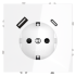 Розетка c З/К, шторками и USB зарядкой A+C, Белый матовый, Voltum S70 VLS040502 Розетка c З/К, шторками и USB зарядкой A+C, Белый матовый, Voltum S70 VLS040502