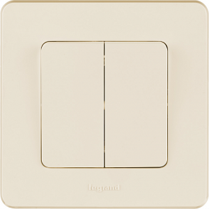 Выключатель 2 клав., слоновая кость, INSPIRIA Legrand 673621