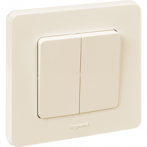 Выключатель 2 клав., слоновая кость, INSPIRIA Legrand 673621