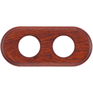 Рамка 2 местная деревянная (внутренний монт.), овал, Вишня, Salvador С22ВШ