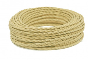 Ретро кабель витой 2x0,75 слоновая кость (бухта 50 м.), Interior Wire ПРВ2075-СЛК