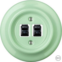 Розетка комп. фарфоровая RJ45 cat.5е, ментол глянцевый, Katy Paty PNMEGsCat5e 