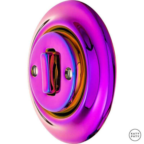 Выключатель кнопочный 1 кл., пурпурно-фиолетовый металлик, Katy Paty PEVIGSl1 