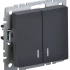 Выключатель 2 кл. с подсветкой, Графит, Brite IEK BR-V20-1-10-K53