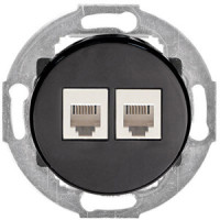 Розетка комп. двойная 2хRJ-45 cat.6e, Чёрный, серия Vintage, LK Studio 886408-1