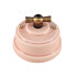 Выключатель керамика 2 кл. (4 положения), розовый rosa, ручка бронза, Leanza ВП2ДБ