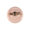 Выключатель керамика 2кл. (4 положения), розовый rosa, ручка бронза, Leanza ВП2ДБ