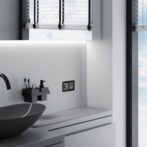Розетка с З/К с крышкой, герметичная IP44, Акрил графит, Werkel W1171244
