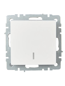 Выключатель 1 кл. проходной с подсветкой, Белый, Brite IEK BR-V12-1-10-K01
