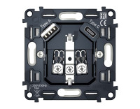 Механизм розетки с З/К и USB зарядкой А+С, Quant Ambrella Volt VM160