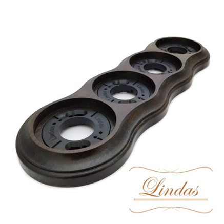 Рамка 4 местная деревянная 98x240 на бревно, Венге, Lindas 25965