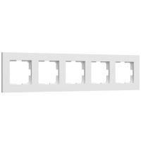Рамка 5 местная пластик, Белый матовый, Slab Werkel W0052961