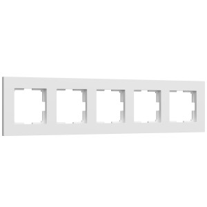 Рамка 5 местная пластик, Белый матовый, Slab Werkel W0052961