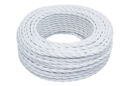 Ретро кабель витой 2x2,5 Белый/Матовый, Bironi B1-425-71 (1 метр)