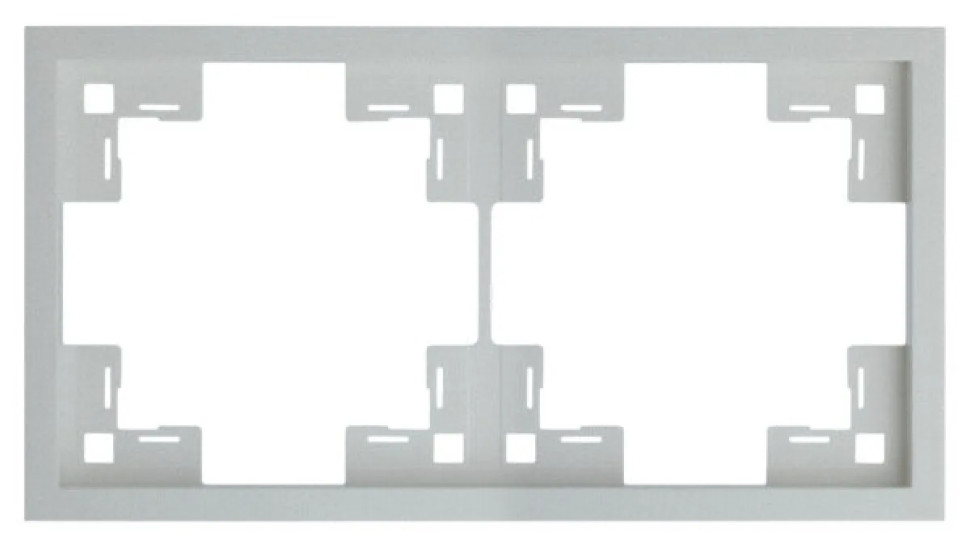 Рамка 2 местная, Серебро, Standart Rikett 35820 SV