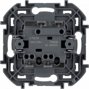 Выключатель 2 клав.,  алюминий, INSPIRIA Legrand 673622