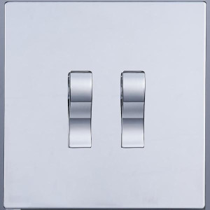 Выключатель кнопочный 2 кл. (внутренний монт.), Хром, Navarra Salvador SJAN77DC2