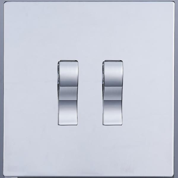 Выключатель кнопочный 2 кл. (внутренний монт.), Хром, Navarra Salvador SJAN77DC2