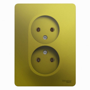 Розетка 2 местная 16А 250В, Фисташковый, Glossa SE GSL001020
