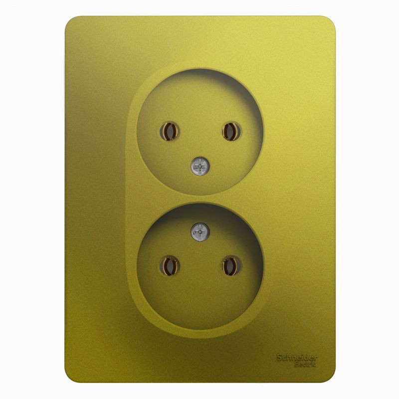 Розетка 2 местная 16А 250В, Фисташковый, Glossa SE GSL001020