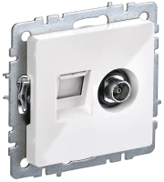 Розетка комп.+тв. RJ45+TV Cat. 5e, Белый, Brite IEK BR-AK20-1-K01